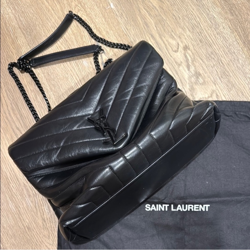 Loulou Medium Crossbody Bag - black on black